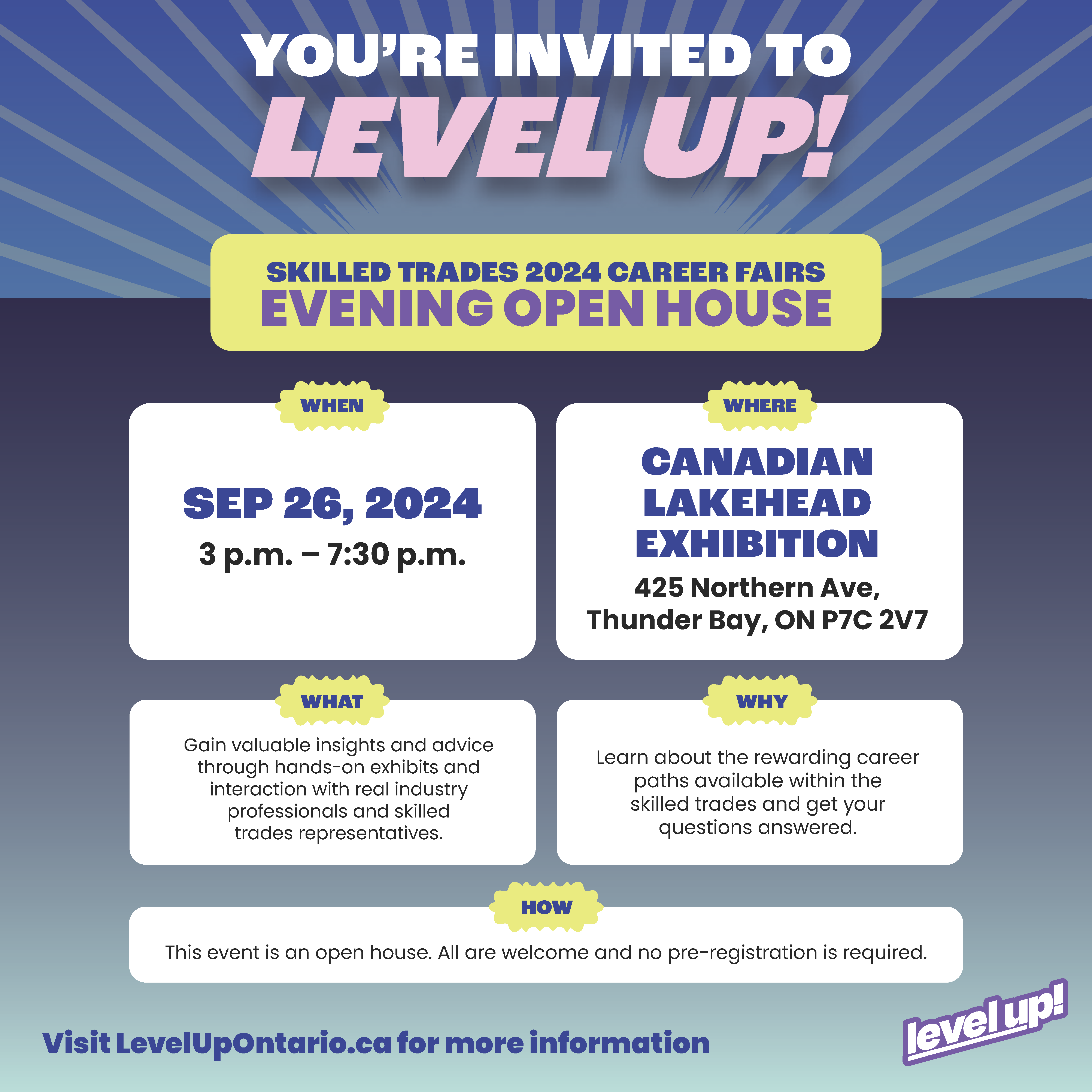 Level Up! Career Fair is coming to Thunder Bay! Kakabeka Falls Public